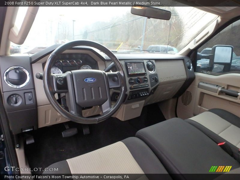 Dark Blue Pearl Metallic / Medium Stone 2008 Ford F250 Super Duty XLT SuperCab 4x4