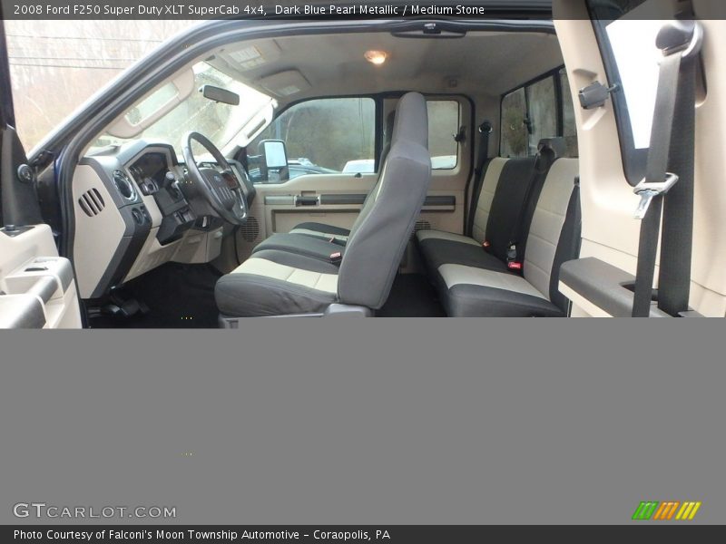 Dark Blue Pearl Metallic / Medium Stone 2008 Ford F250 Super Duty XLT SuperCab 4x4