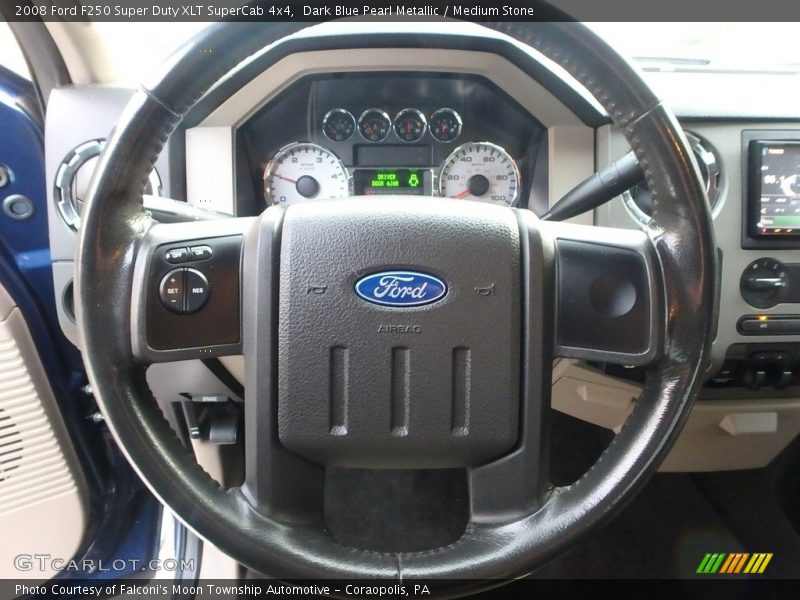 Dark Blue Pearl Metallic / Medium Stone 2008 Ford F250 Super Duty XLT SuperCab 4x4
