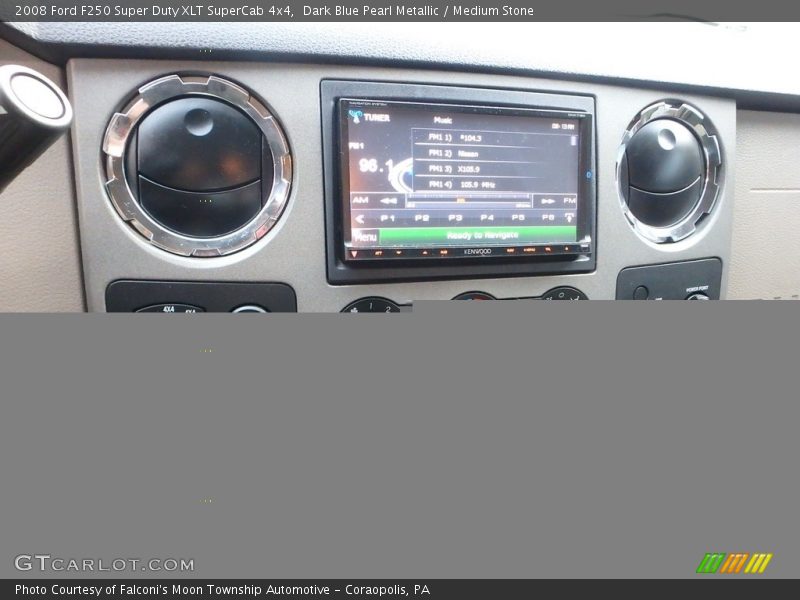 Dark Blue Pearl Metallic / Medium Stone 2008 Ford F250 Super Duty XLT SuperCab 4x4