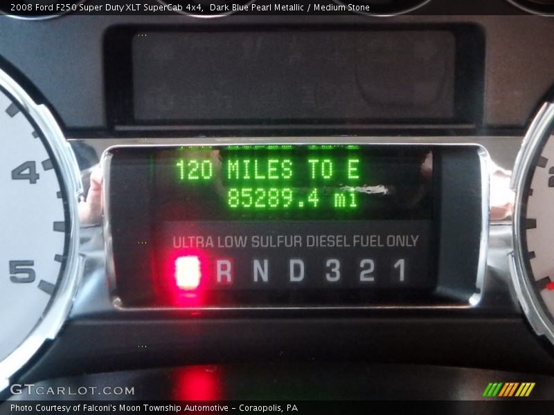 Dark Blue Pearl Metallic / Medium Stone 2008 Ford F250 Super Duty XLT SuperCab 4x4