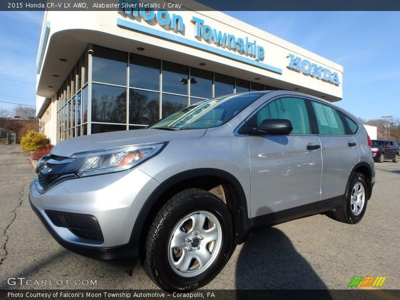 Alabaster Silver Metallic / Gray 2015 Honda CR-V LX AWD