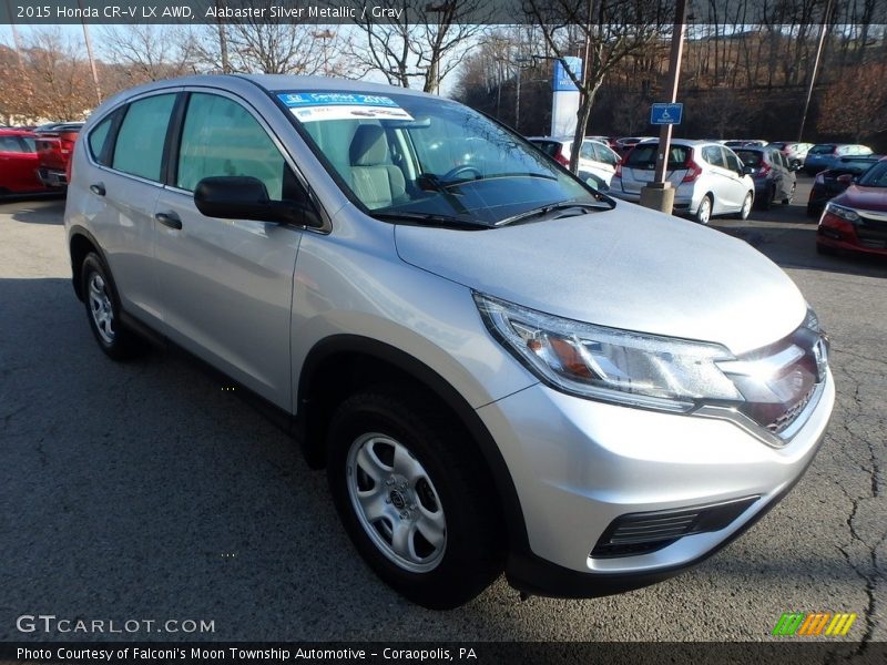 Alabaster Silver Metallic / Gray 2015 Honda CR-V LX AWD