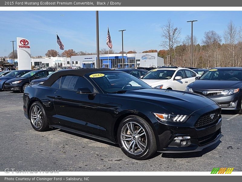 Black / Ebony 2015 Ford Mustang EcoBoost Premium Convertible