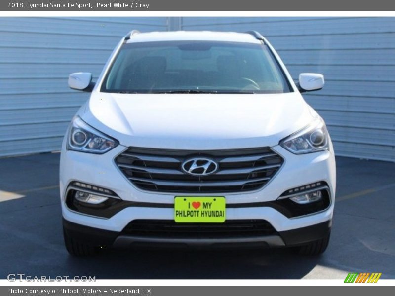 Pearl White / Gray 2018 Hyundai Santa Fe Sport