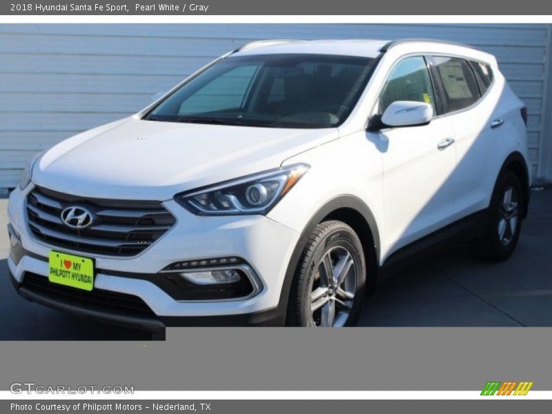 Pearl White / Gray 2018 Hyundai Santa Fe Sport