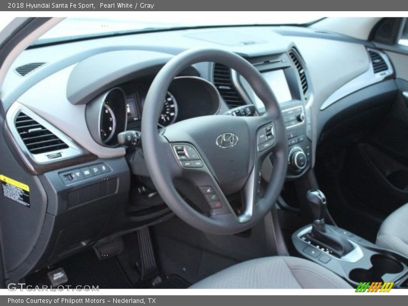 Pearl White / Gray 2018 Hyundai Santa Fe Sport