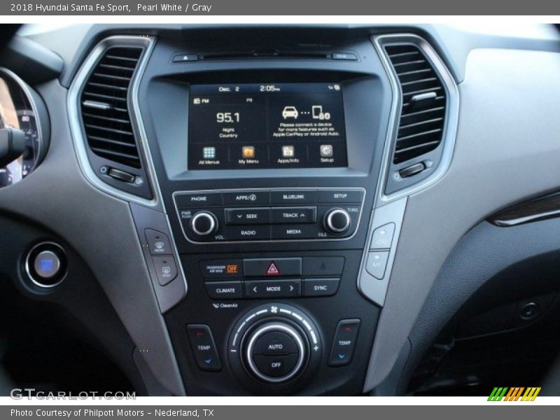 Pearl White / Gray 2018 Hyundai Santa Fe Sport