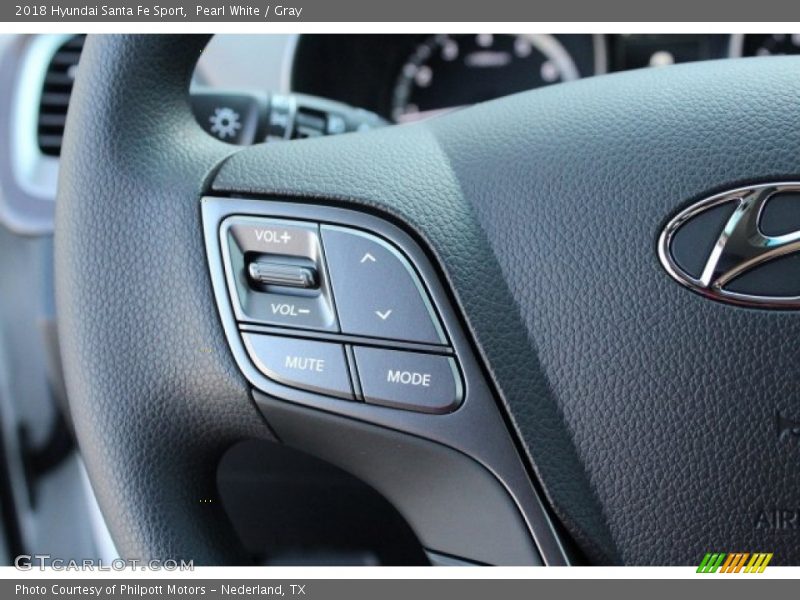 Pearl White / Gray 2018 Hyundai Santa Fe Sport