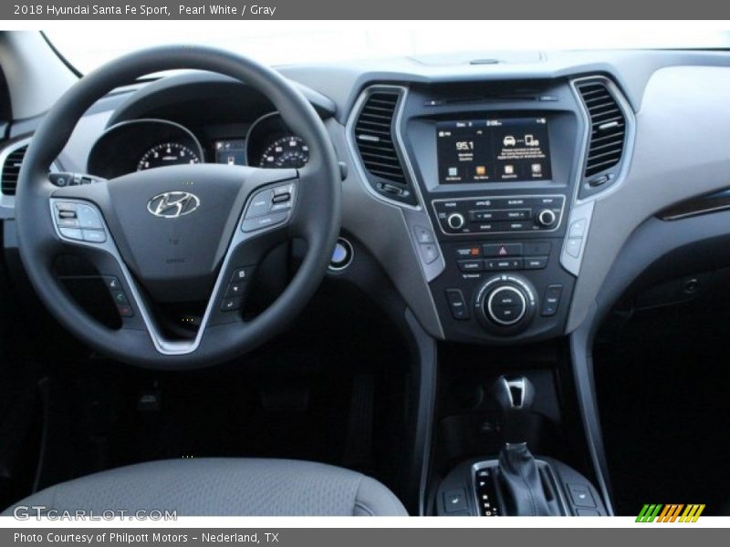 Pearl White / Gray 2018 Hyundai Santa Fe Sport