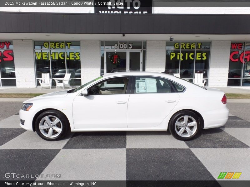 Candy White / Cornsilk Beige 2015 Volkswagen Passat SE Sedan