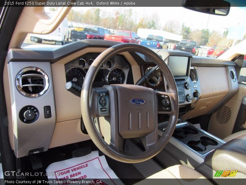 Oxford White / Adobe 2015 Ford F250 Super Duty Lariat Crew Cab 4x4