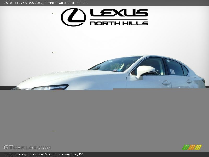 Eminent White Pearl / Black 2018 Lexus GS 350 AWD