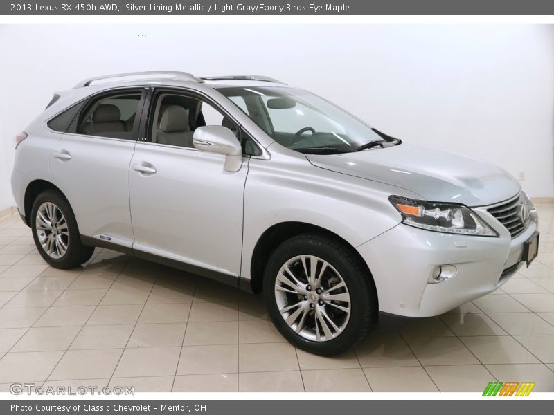 Silver Lining Metallic / Light Gray/Ebony Birds Eye Maple 2013 Lexus RX 450h AWD