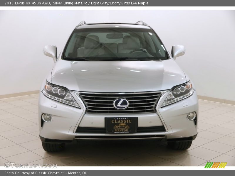 Silver Lining Metallic / Light Gray/Ebony Birds Eye Maple 2013 Lexus RX 450h AWD