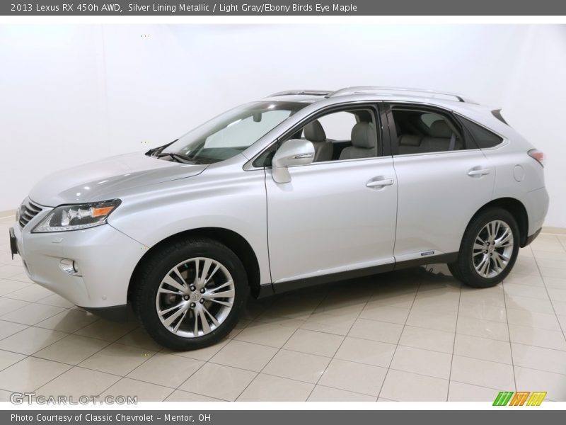 Silver Lining Metallic / Light Gray/Ebony Birds Eye Maple 2013 Lexus RX 450h AWD
