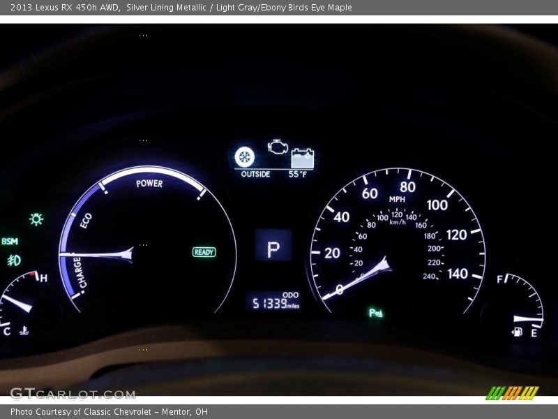 Silver Lining Metallic / Light Gray/Ebony Birds Eye Maple 2013 Lexus RX 450h AWD