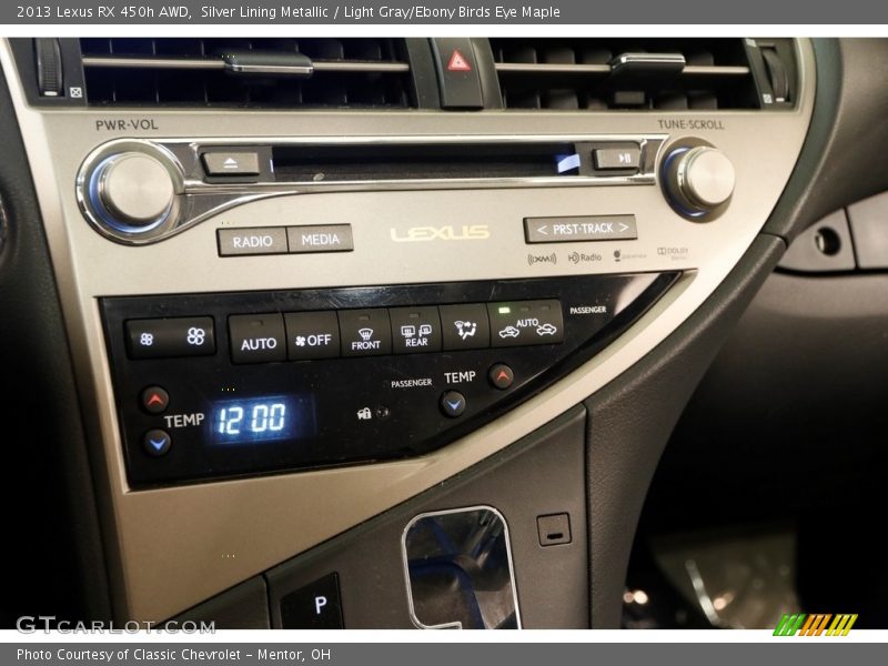 Silver Lining Metallic / Light Gray/Ebony Birds Eye Maple 2013 Lexus RX 450h AWD