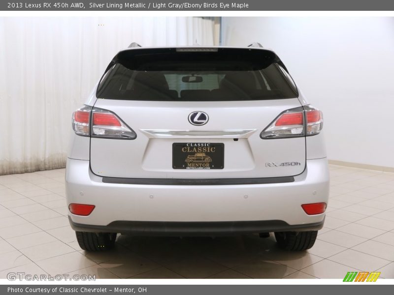 Silver Lining Metallic / Light Gray/Ebony Birds Eye Maple 2013 Lexus RX 450h AWD