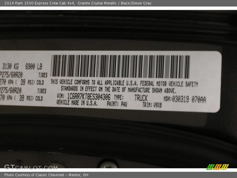 Granite Crystal Metallic / Black/Diesel Gray 2014 Ram 1500 Express Crew Cab 4x4