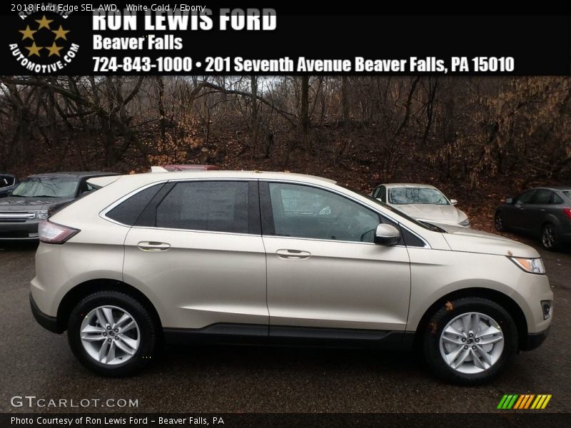 White Gold / Ebony 2018 Ford Edge SEL AWD