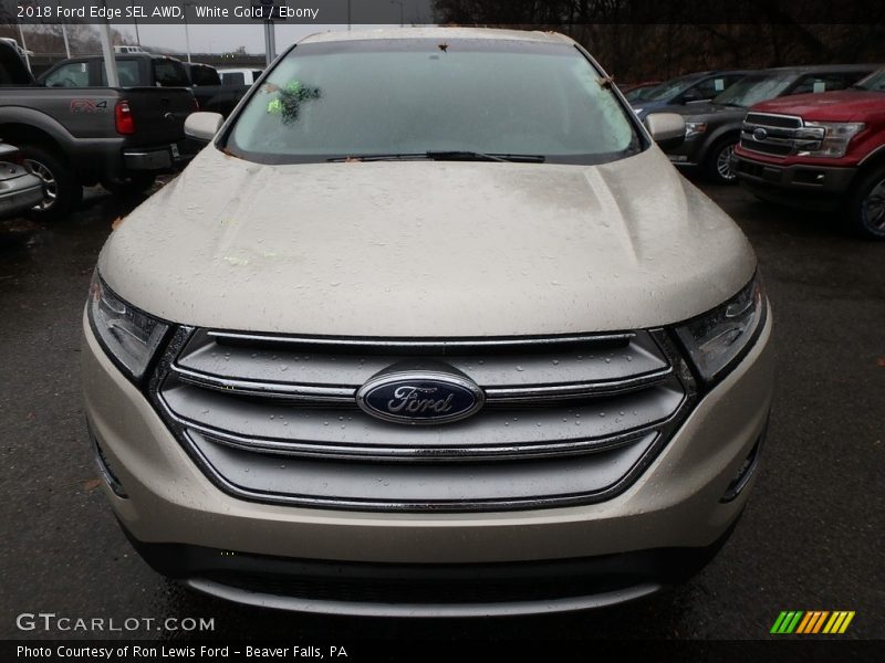 White Gold / Ebony 2018 Ford Edge SEL AWD