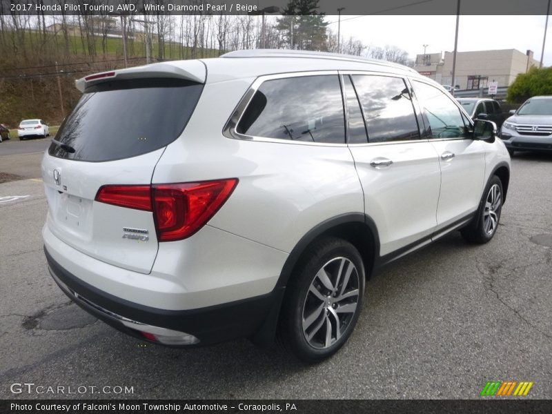 White Diamond Pearl / Beige 2017 Honda Pilot Touring AWD