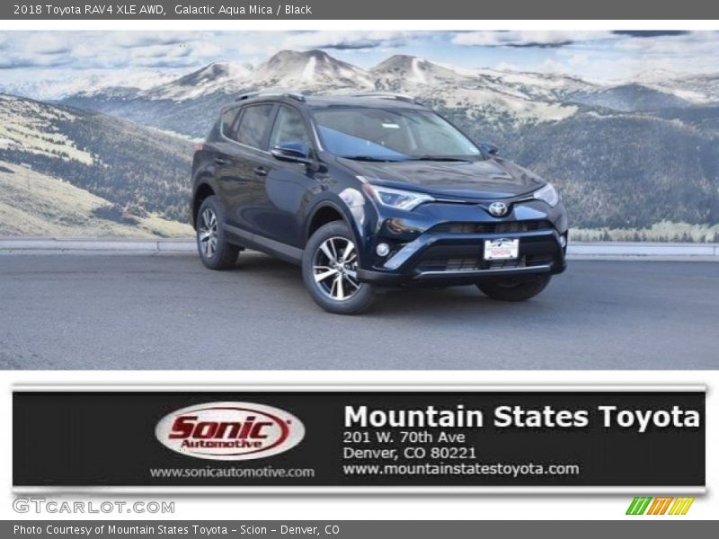 Galactic Aqua Mica / Black 2018 Toyota RAV4 XLE AWD