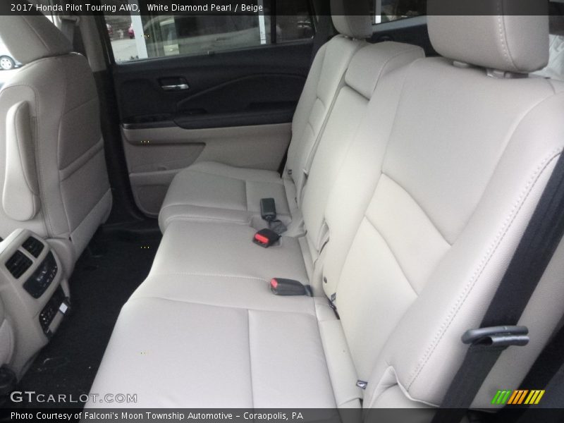 White Diamond Pearl / Beige 2017 Honda Pilot Touring AWD