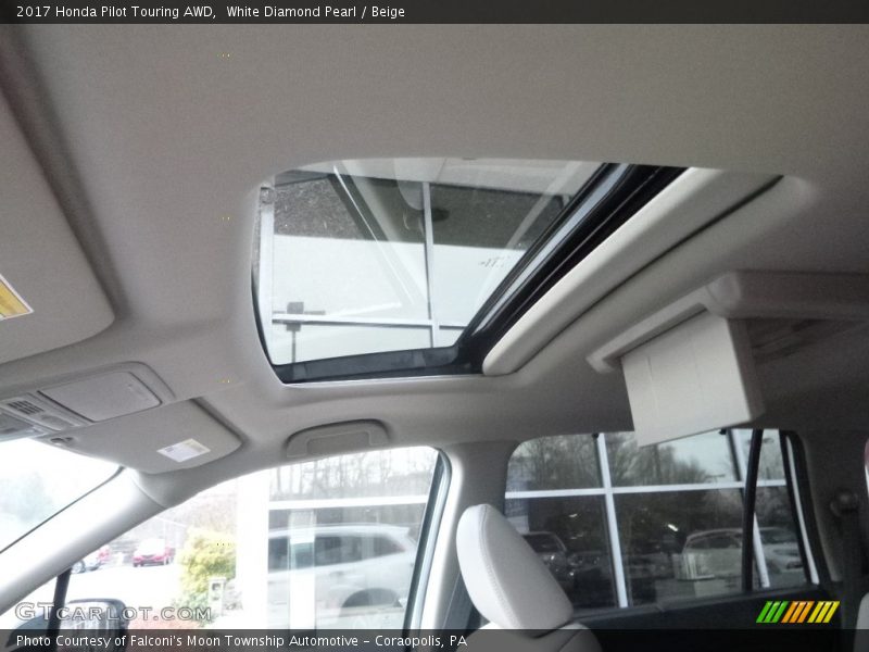 White Diamond Pearl / Beige 2017 Honda Pilot Touring AWD