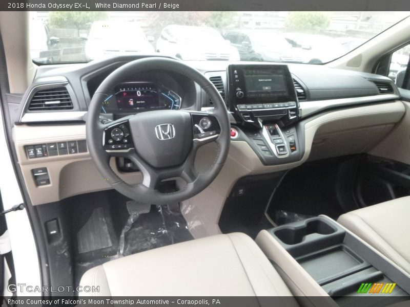 White Diamond Pearl / Beige 2018 Honda Odyssey EX-L