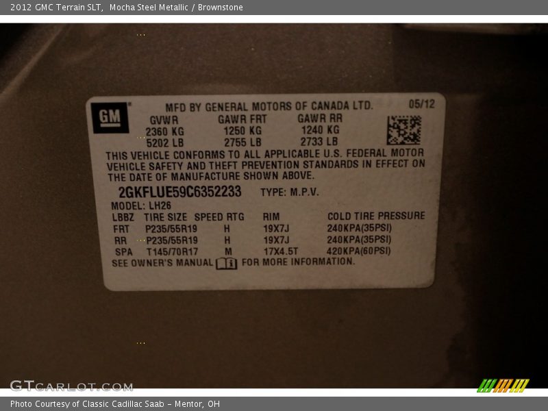 Mocha Steel Metallic / Brownstone 2012 GMC Terrain SLT