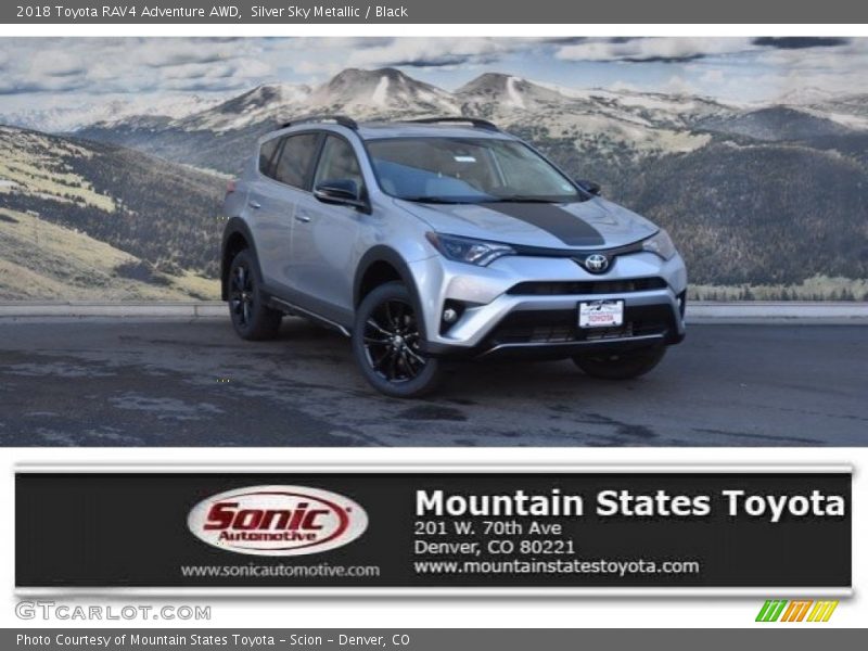 Silver Sky Metallic / Black 2018 Toyota RAV4 Adventure AWD