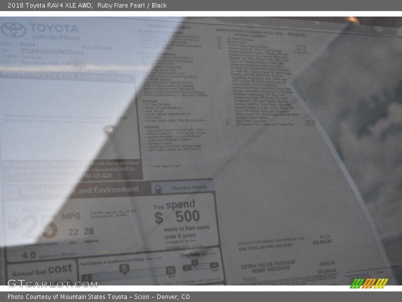Ruby Flare Pearl / Black 2018 Toyota RAV4 XLE AWD