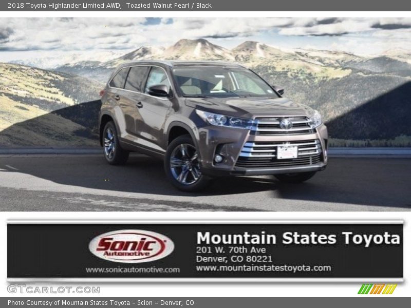 Toasted Walnut Pearl / Black 2018 Toyota Highlander Limited AWD