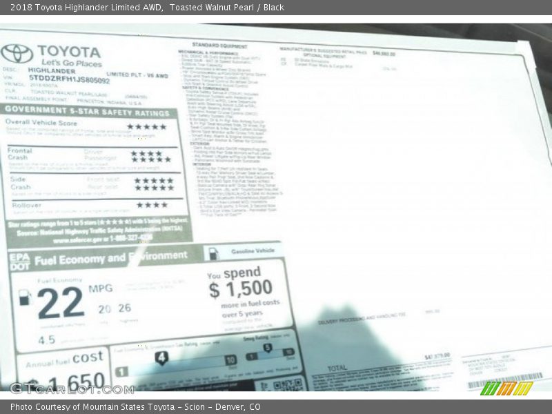 Toasted Walnut Pearl / Black 2018 Toyota Highlander Limited AWD