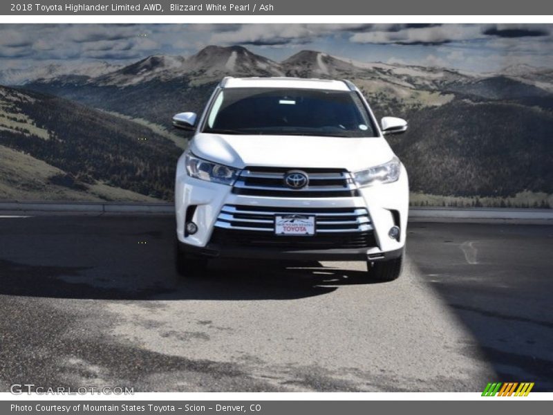 Blizzard White Pearl / Ash 2018 Toyota Highlander Limited AWD