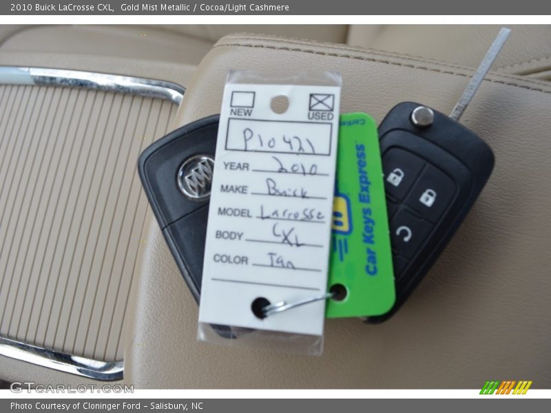 Gold Mist Metallic / Cocoa/Light Cashmere 2010 Buick LaCrosse CXL