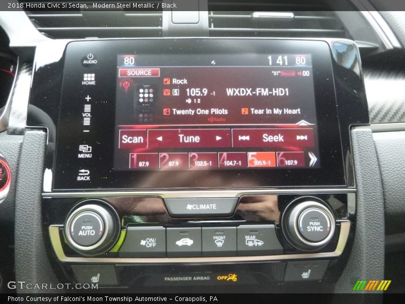 Modern Steel Metallic / Black 2018 Honda Civic Si Sedan