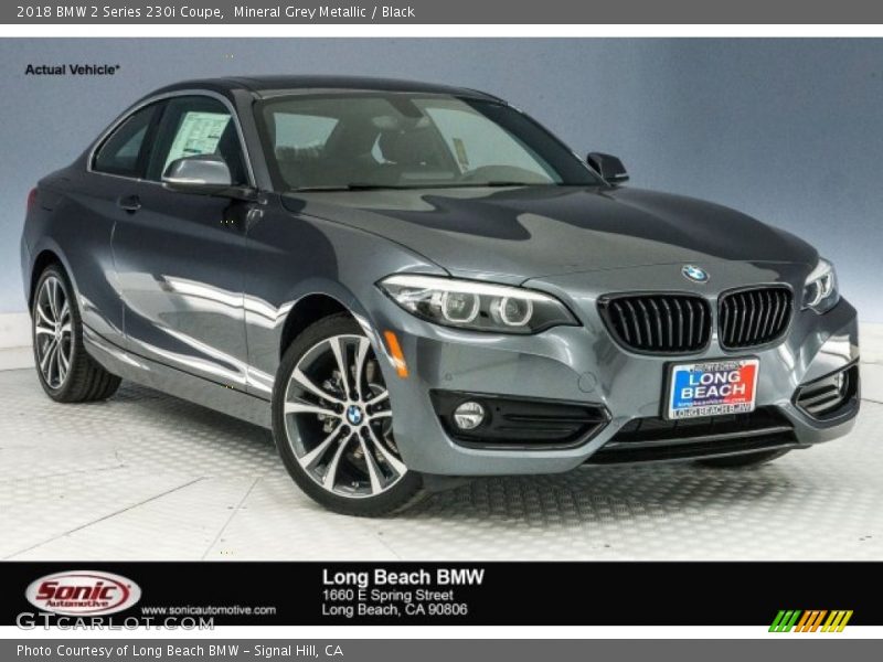 Mineral Grey Metallic / Black 2018 BMW 2 Series 230i Coupe
