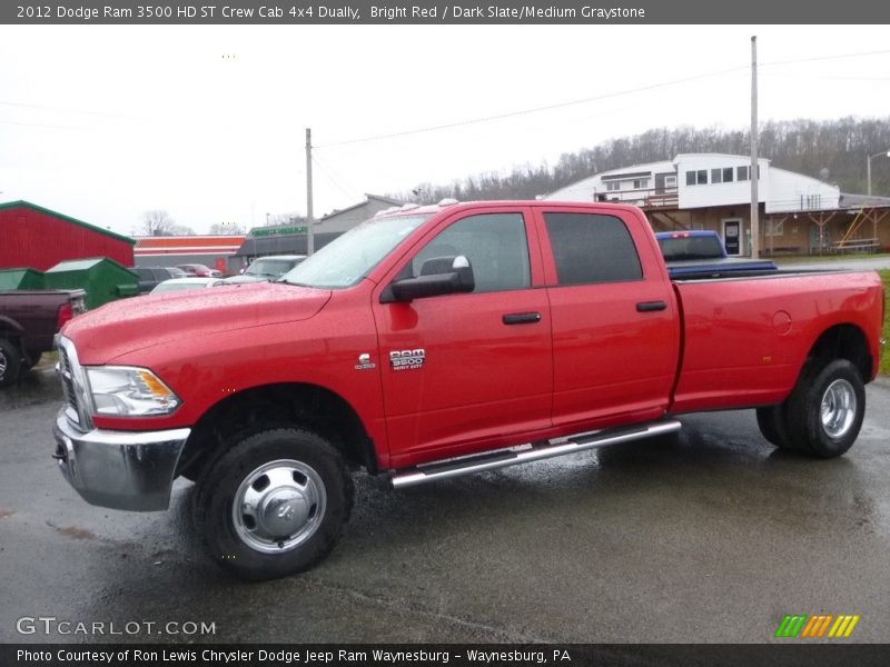 Bright Red / Dark Slate/Medium Graystone 2012 Dodge Ram 3500 HD ST Crew Cab 4x4 Dually