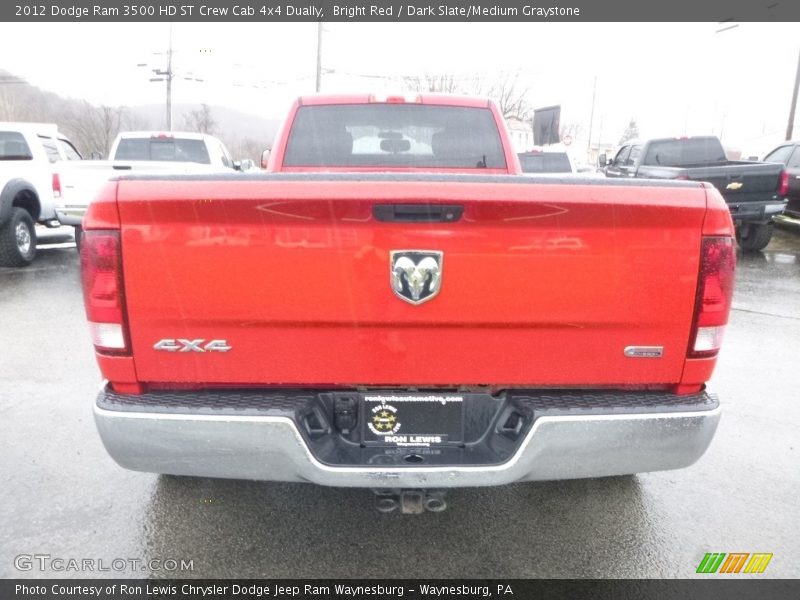 Bright Red / Dark Slate/Medium Graystone 2012 Dodge Ram 3500 HD ST Crew Cab 4x4 Dually
