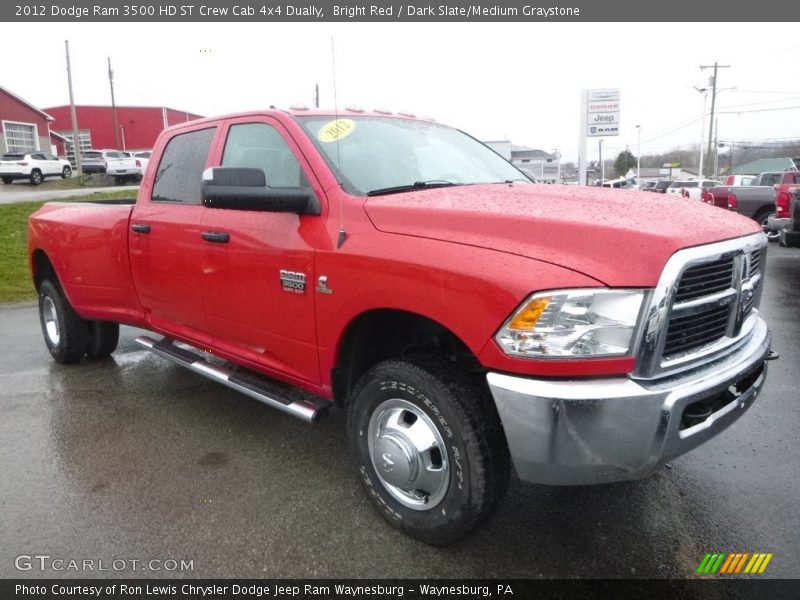 Bright Red / Dark Slate/Medium Graystone 2012 Dodge Ram 3500 HD ST Crew Cab 4x4 Dually