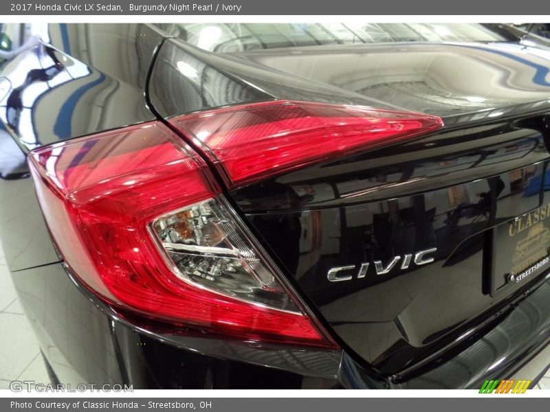 Burgundy Night Pearl / Ivory 2017 Honda Civic LX Sedan
