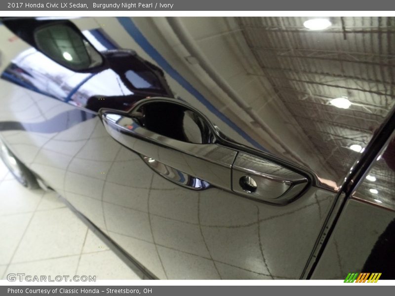 Burgundy Night Pearl / Ivory 2017 Honda Civic LX Sedan