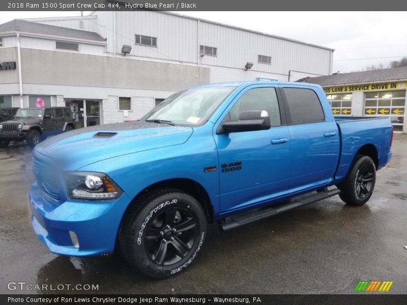 Hydro Blue Pearl / Black 2018 Ram 1500 Sport Crew Cab 4x4