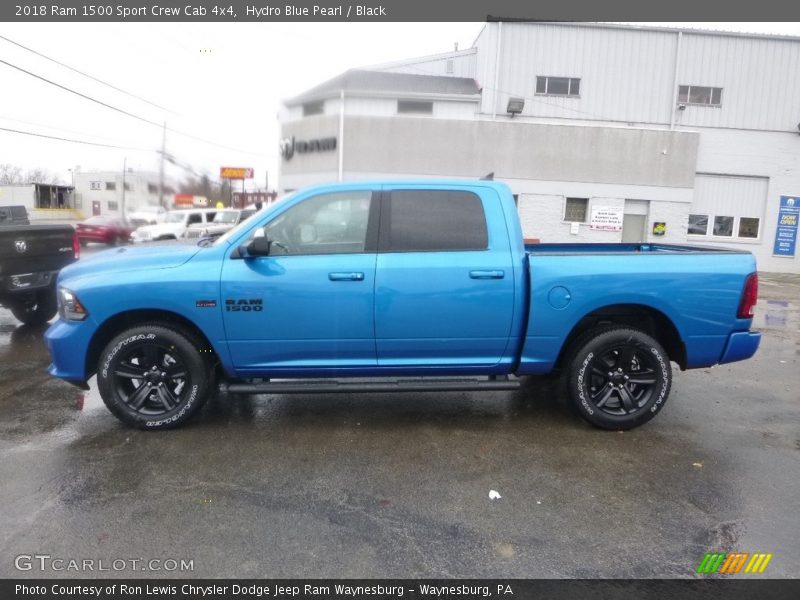 Hydro Blue Pearl / Black 2018 Ram 1500 Sport Crew Cab 4x4