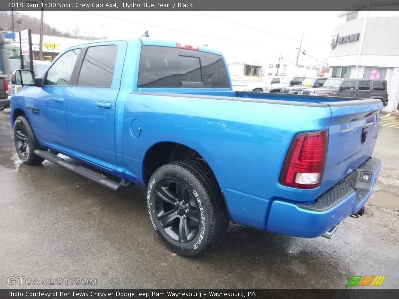 Hydro Blue Pearl / Black 2018 Ram 1500 Sport Crew Cab 4x4
