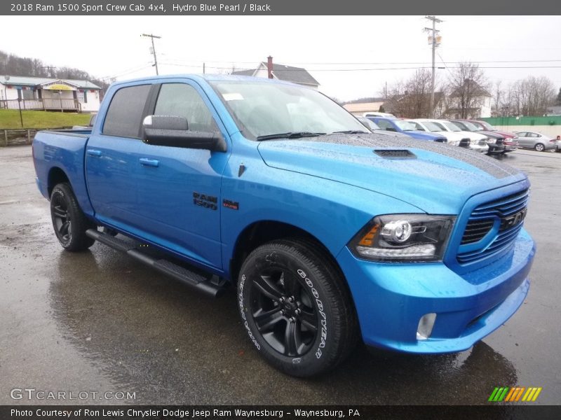 Hydro Blue Pearl / Black 2018 Ram 1500 Sport Crew Cab 4x4