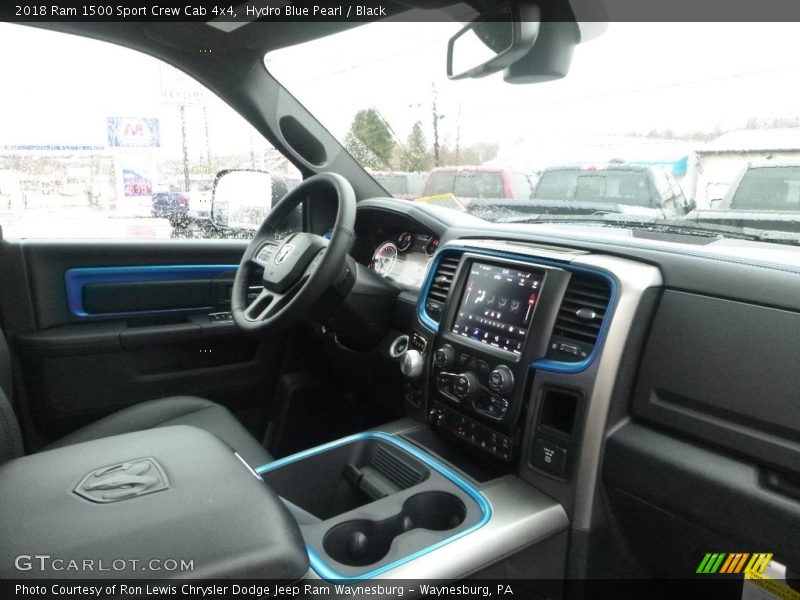 Hydro Blue Pearl / Black 2018 Ram 1500 Sport Crew Cab 4x4
